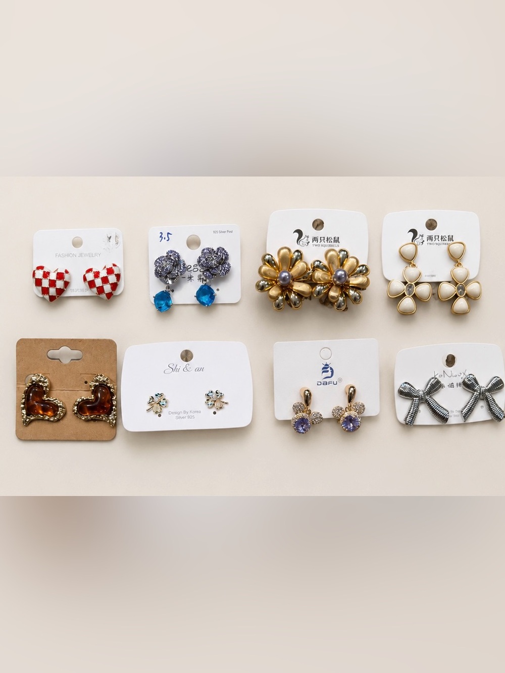 Lot of 8 Assorted Fashion Earrings Set - great quality, great variety all new